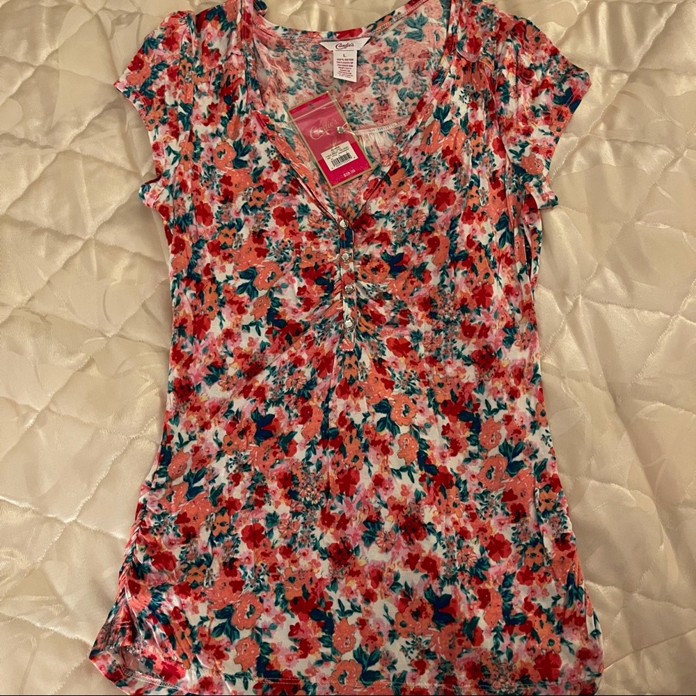 Candie’s Floral Shirt NWT